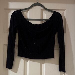 Windsor Black Sparkle Crop Top